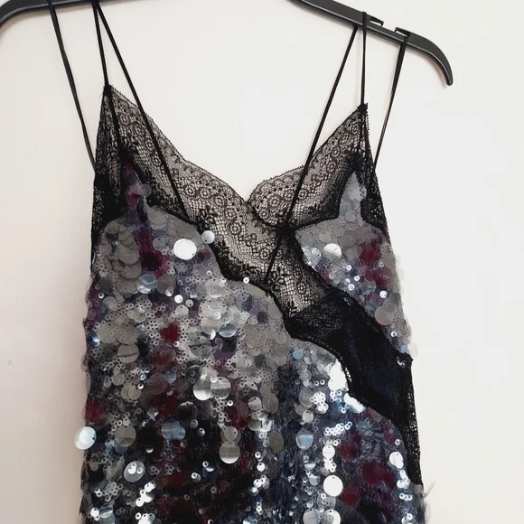 Zara ZW Collection Lace Sequins Asymmetric Dress - www.disolcolor.com